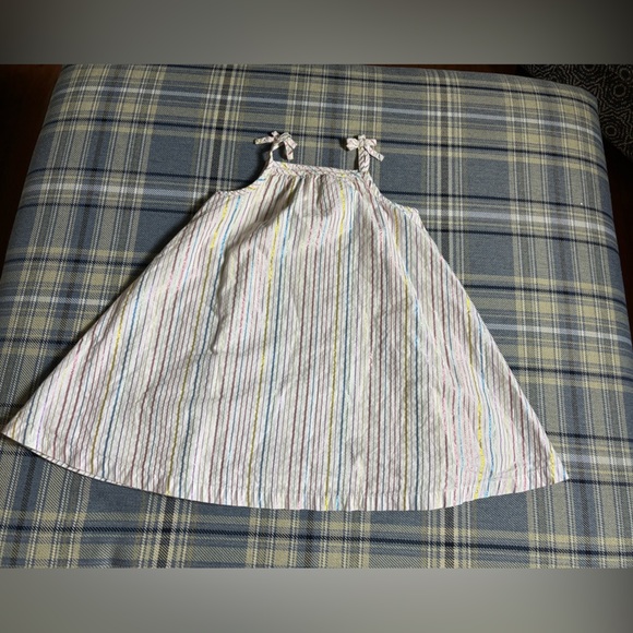 Hanna Anderson Metallic Rainbow Stripe Dress Size 5 - Picture 1 of 8